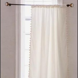 Ivory Blackout Pom Curtains, 2 Panels